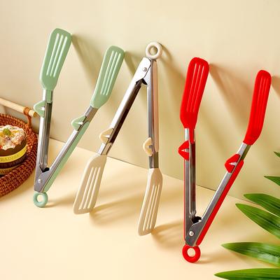 Lebensmittelzange, Küchenzange aus Edelstahl, Silikon, Nylon, rutschfeste Kochklammer, Klemme für Grill, Salatwerkzeuge, Grill, Küchenzubehör