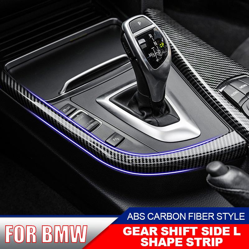 LHD Car Accessories L-Shape Car Control Gear Shift Panel Decorative Strip For BMW 3 4 Series F30 F31 F34 3GT F32 F33 F36 2013-2019