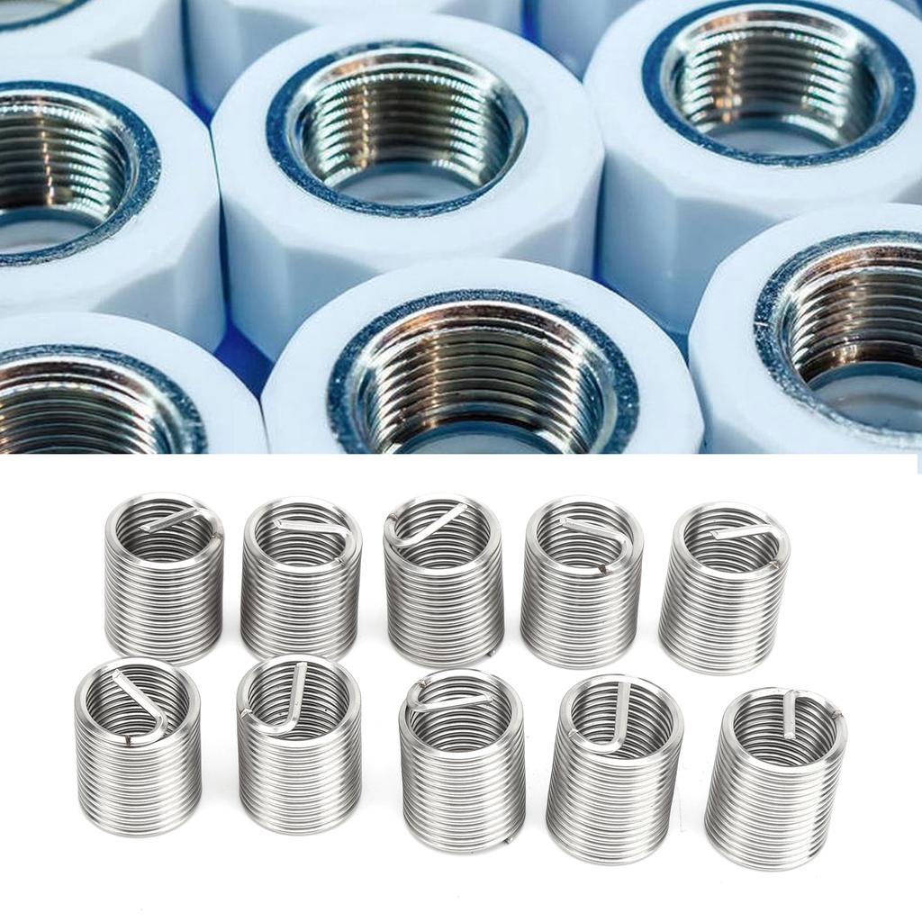 10Pcs Thread Repair Inserts Steel Wire Protection Sleeve Hardware Fastener M18 x 2.0 x 2D