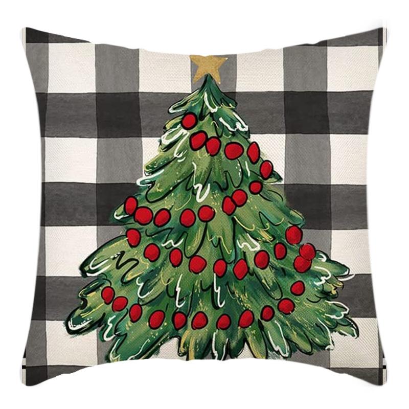 New Christmas Throw Pillow, Polyester Linen, Festive Dress Cushion, Bedroom Living Room Square Pillow, Cushion Pillow Case