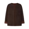 JUZHI ANNACO Women's Melard Color-Block Wool Double-Faced Coat