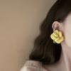 Cloth Silk Floss Floral Ear Studs Personality Petals Earring Jewelry Flower Stud Earrings  Women