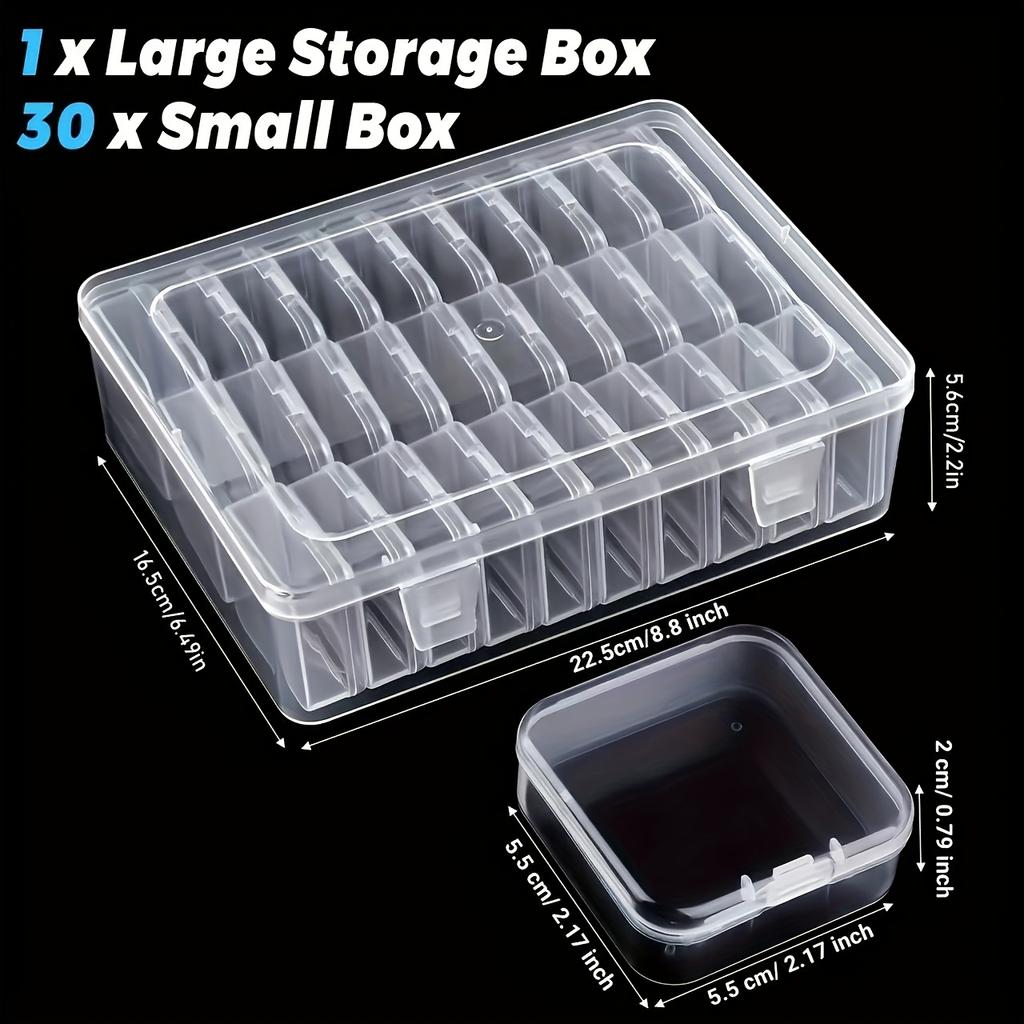 30pcs Transparent Plastic Storage Boxes for Beads, Jewelry & Crafts - Durable Organizer  Organizer Storage, Jewelry Boxes