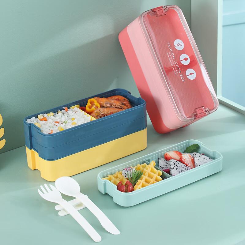 Star Orange Double-Layer Wheat Straw Lunchbox