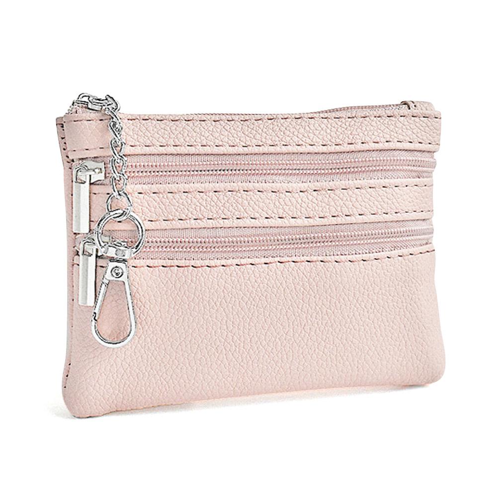 Portable PU Leather Money Coin Purse Waterproof Wear-resistant Credit Card Holoder Zipper Wallet Money Bag Women Men