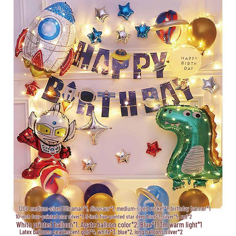 Geburtstagsdeko Ballon-Set für Kinder - Themen-Hintergrund mit Folienballons