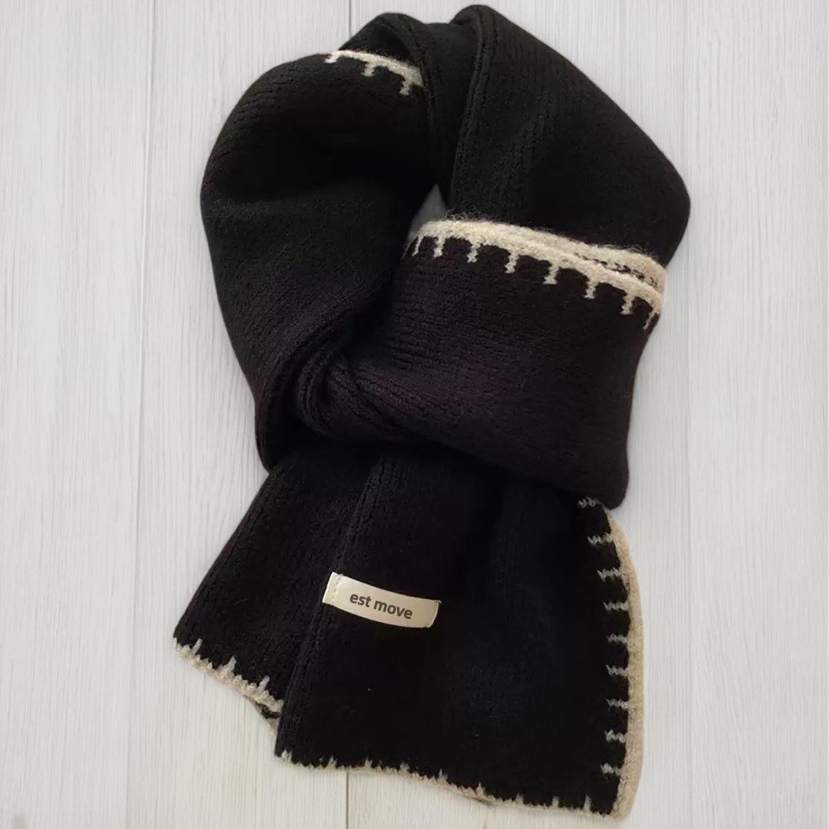 

Высококачественный вязаный шарф с содержанием шерсти, женский зимний новый, корейская атмосфера, обработанный край, мягкий ворсистый теплый шарф для шеи