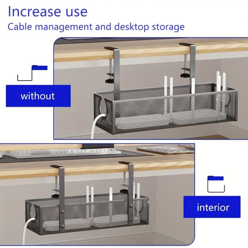 Hanging Wire Basket Under Shelf Organizer Desk Storage Solution For Kitchen Office Pantries Bathroom And Closet