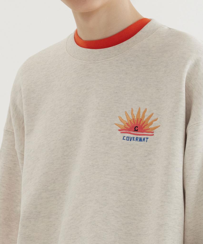 COVERNAT Sunset Graphic Sweatshirt Oatmeal