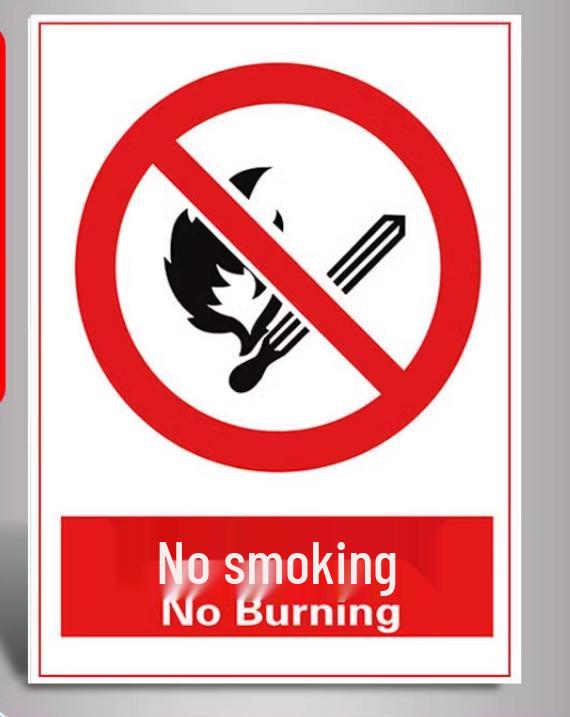 No Smoking or Open Flames Warning Sign - Electric Shock Caution for Construction Sites