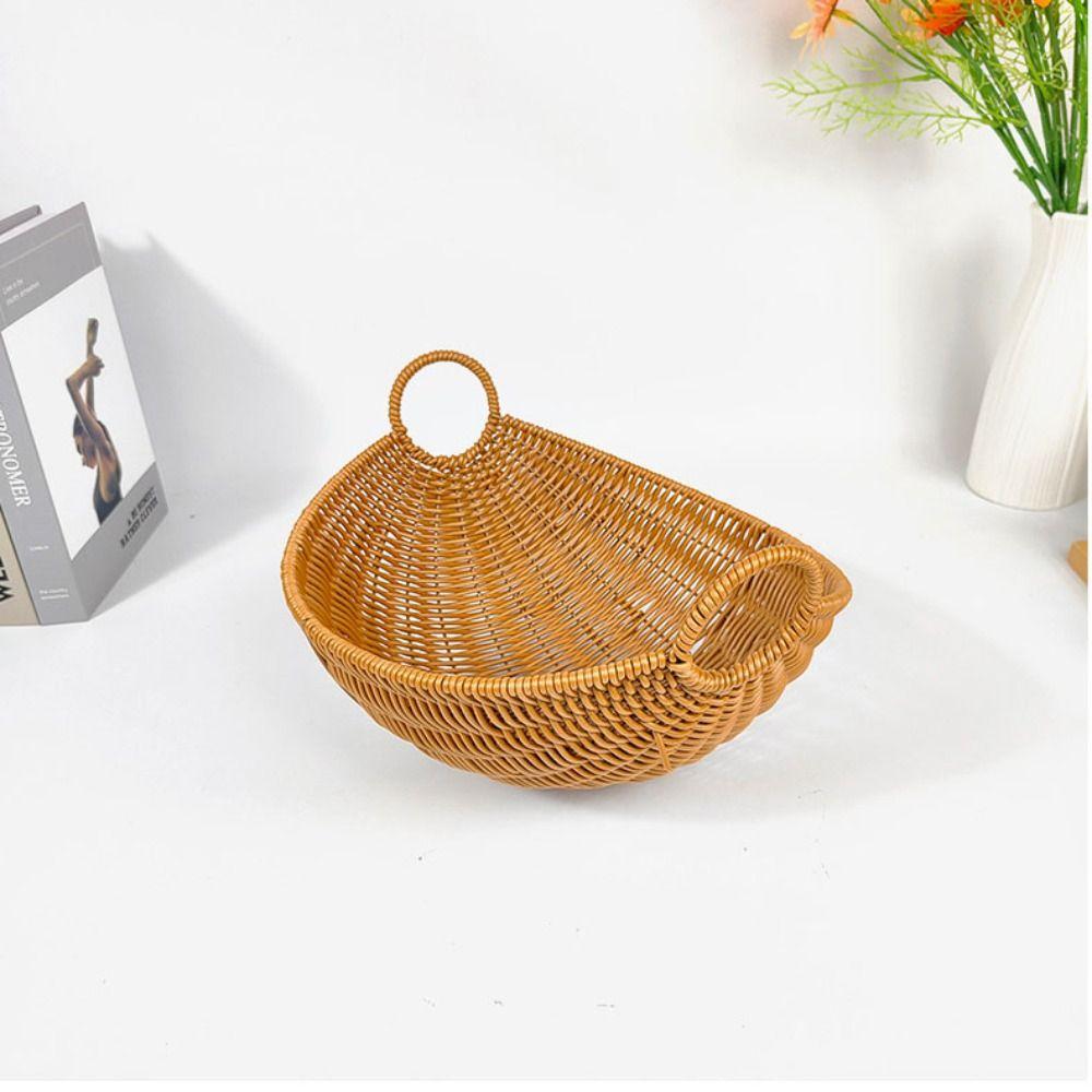 Imitation Vine Weaving Woven Storage Basket With Handle Multipurpose Storage Basket  Home Kitchen