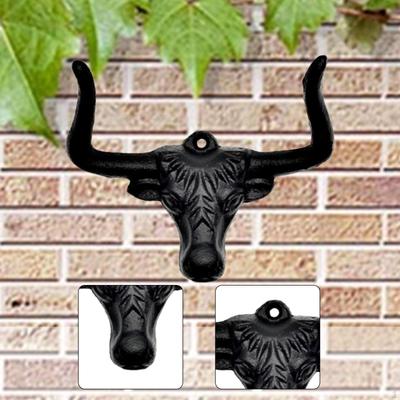 Cowboyhut Hakenhalter Stierkopf Skulptur Mehrzweck Eisenkunst Ornament Metallwand
