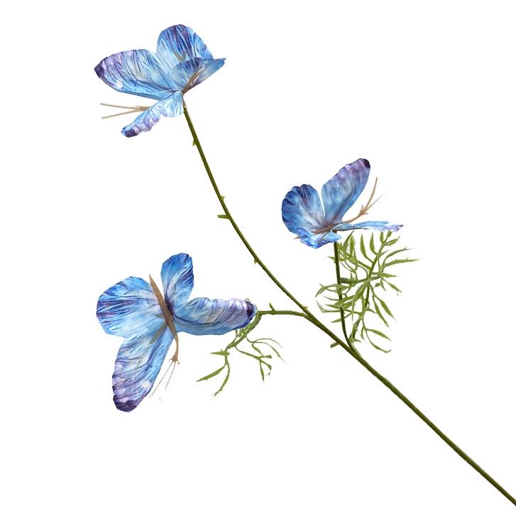 Three-Head Butterfly Artificial Flowers for Wedding Decorations and DIY Floral Arrangements