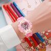 Hello Kitty Kinder-Quarz-Uhr mit Nachtlicht und Silikonarmband für Kinder Geschenk
