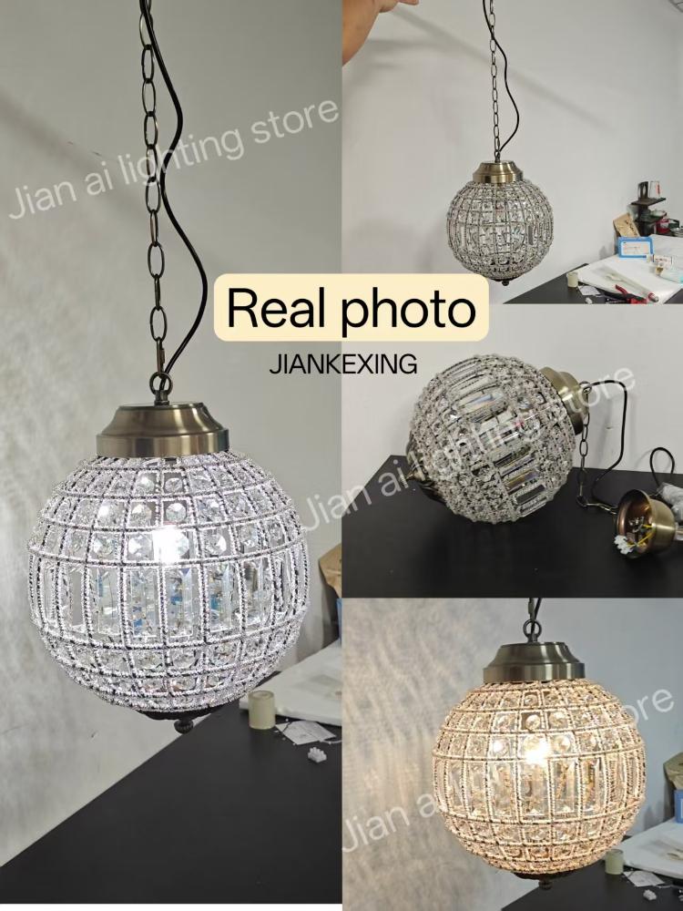 Nordic Modern Globe Crystal Pendant Light Luxury Creative Restaurant Exhibition Hall Lobby Decoration Living Room Main Pendant