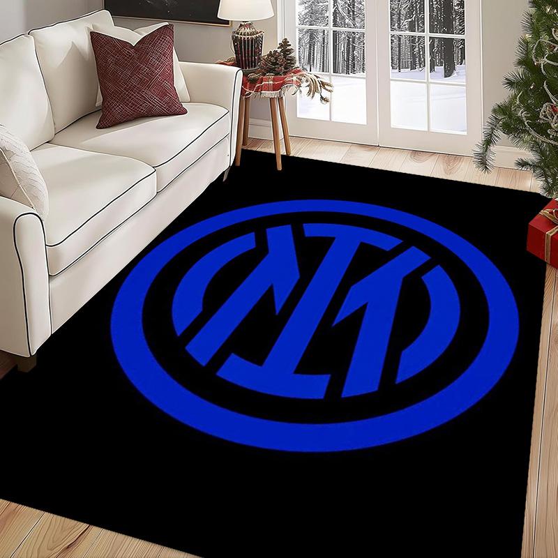 Tappeto con Stemma Inter Milan Stampa Artistica Adatto a Tutte le Stagioni Arte Moda Decorazione per Dormitorio