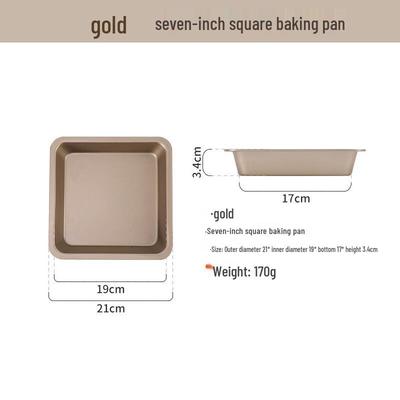 ZISIZ 7-Inch Golden Square Baking Pan Set