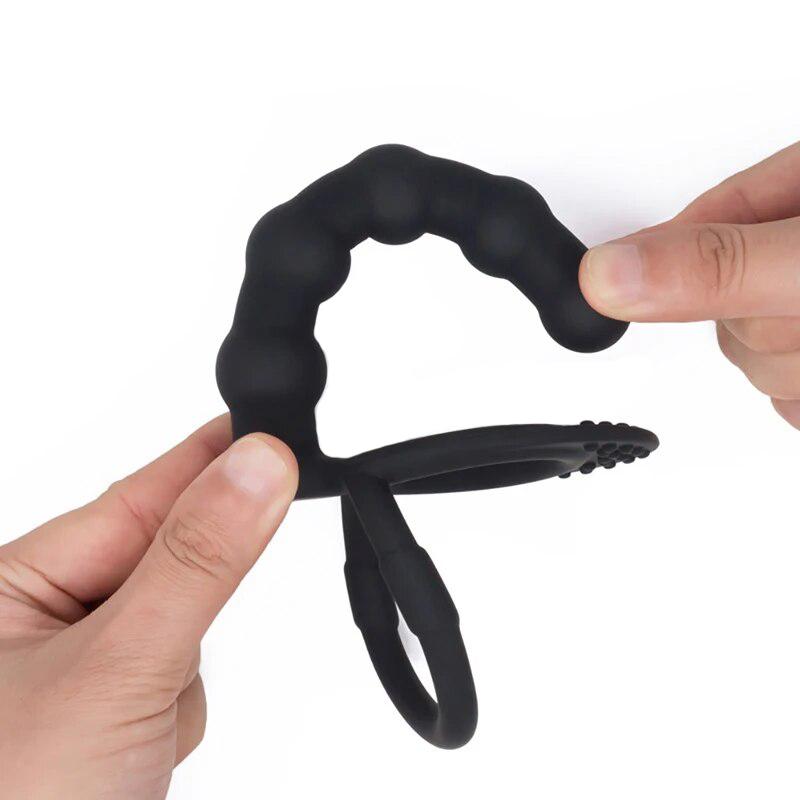 Double Penetration Dildo Penis Delayed Ejaculation Sex Toys For Couples Anal Beads Butt Plug Sex Ring G Spot Massager For Men