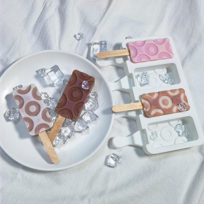 Ices Stick Ices Cream Mold Tray Ices Cubes Making Tool Circle Pattern Silicone Popsicles Mold Baby Food Ices Maker