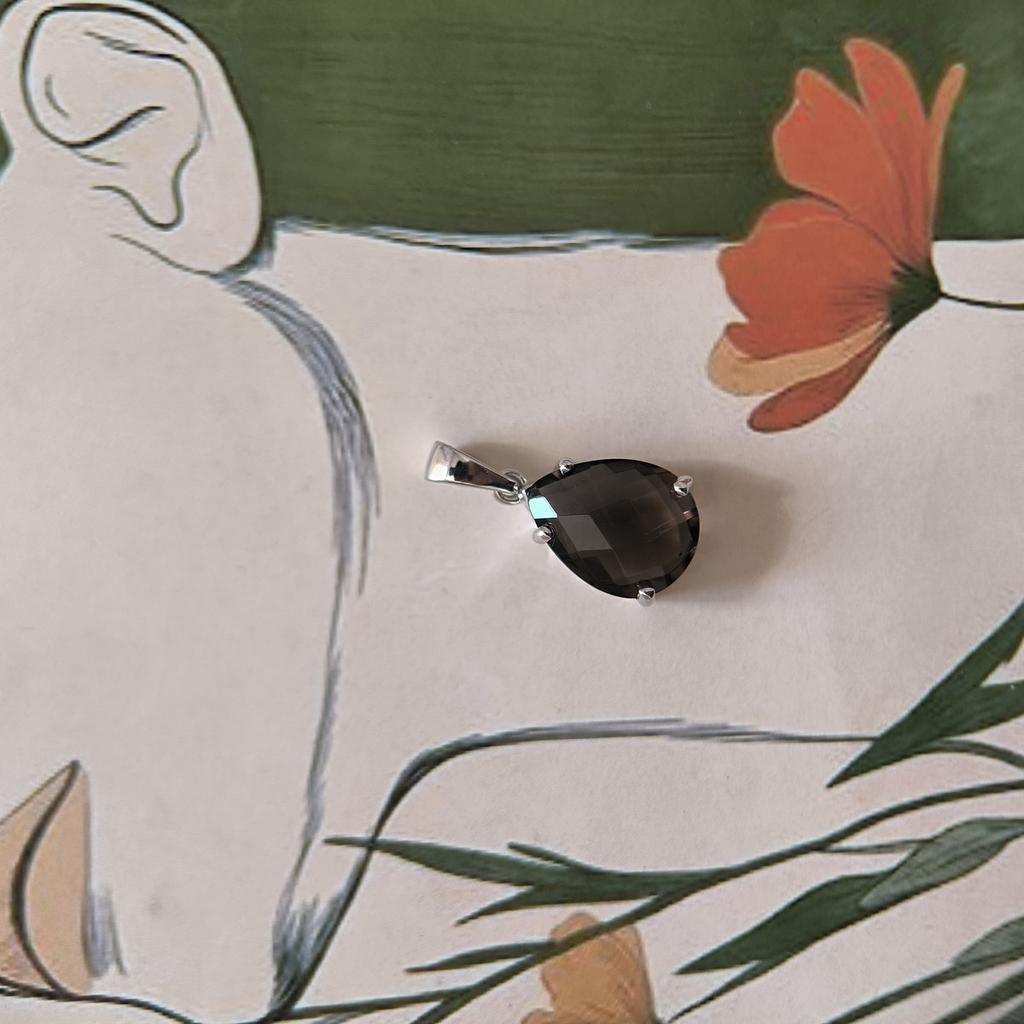 Серебряная подвеска с раухтопазом (дымчатым кварцем) 3ct (2207290)