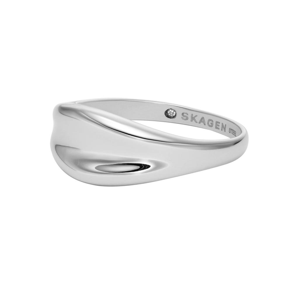 Skagen Women's ANJA PEBBLE Silver-Tone Stainless Steel Ring, SKJ1850040