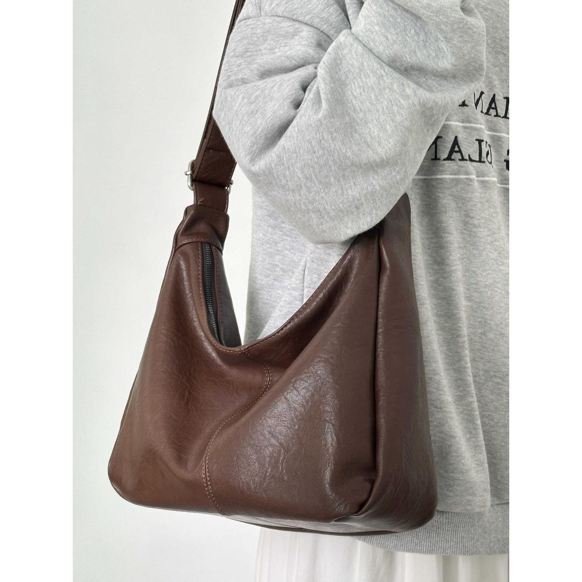 

Сумка-мессенджер Maillard в стиле ретро для женщин 2024 года, новая большая сумка-тоут из мягкой кожи, сумка-тоут на плечо