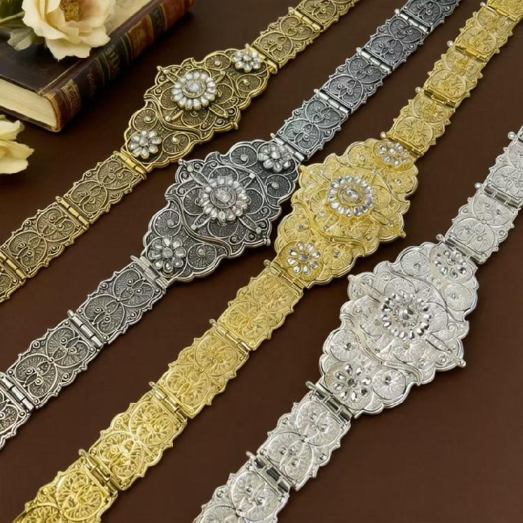 Sturdy Engraved Metal Belt Showcasing Exquisitely Caucasian Folk Art Design Celebration Girdle For Most Ages