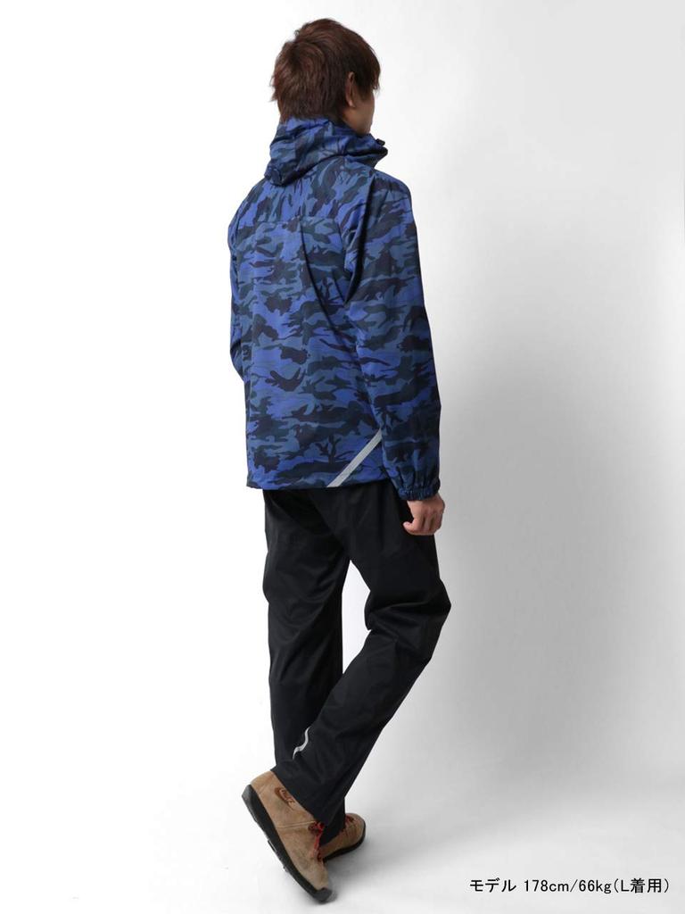 Rainwear Top and Bottom Set Water Resistance Waterproof Breathable Stretch M Black [Document] Men's S-4L 10,000mm