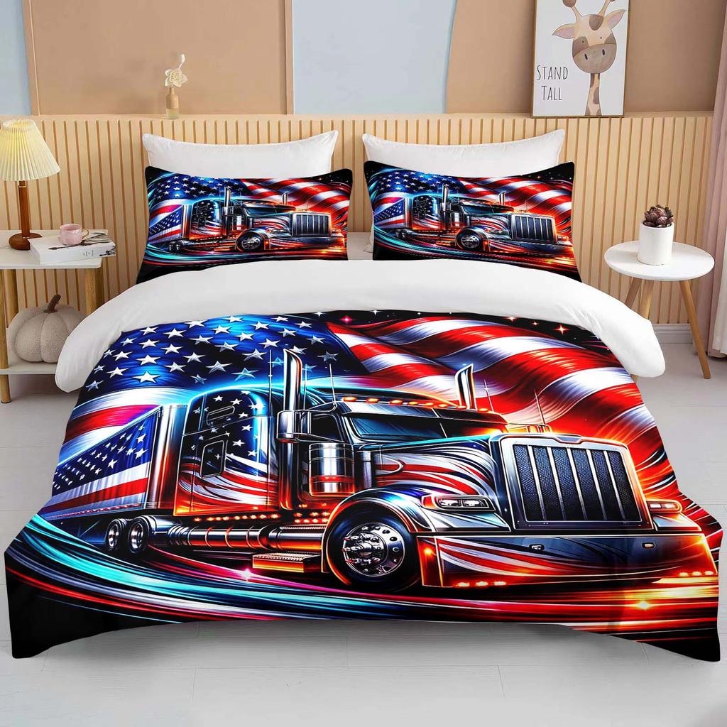 10 Sizes Great American Truck Eagle 3pcs Bedding Sets Duvet Set Comforter Bed Set Queen King Size Kids Boys Home Textiles Gift