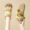 Cloud Bubbles Step On Shit Feeling Super Soft Word with Thick Bottom Beach Slippers Women's Round Head Casual Versatile Sandals Women's Summer