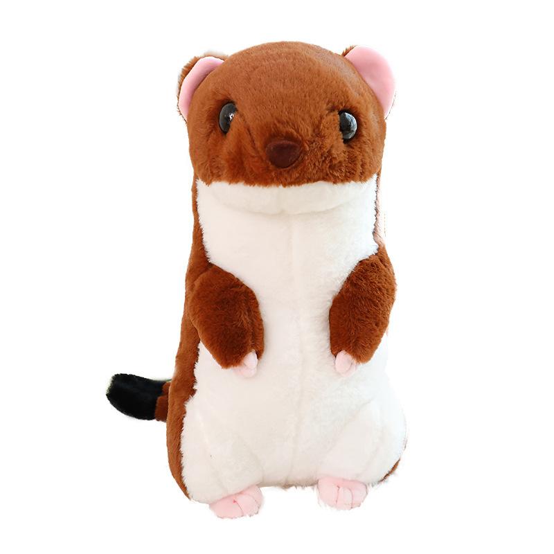 

40cm Simulation Short Tailed Yellow Weasel Plush Toy Figurine Cartoon Anime Cute Cushion Pillow Home Decoration Children s Bi коричневый