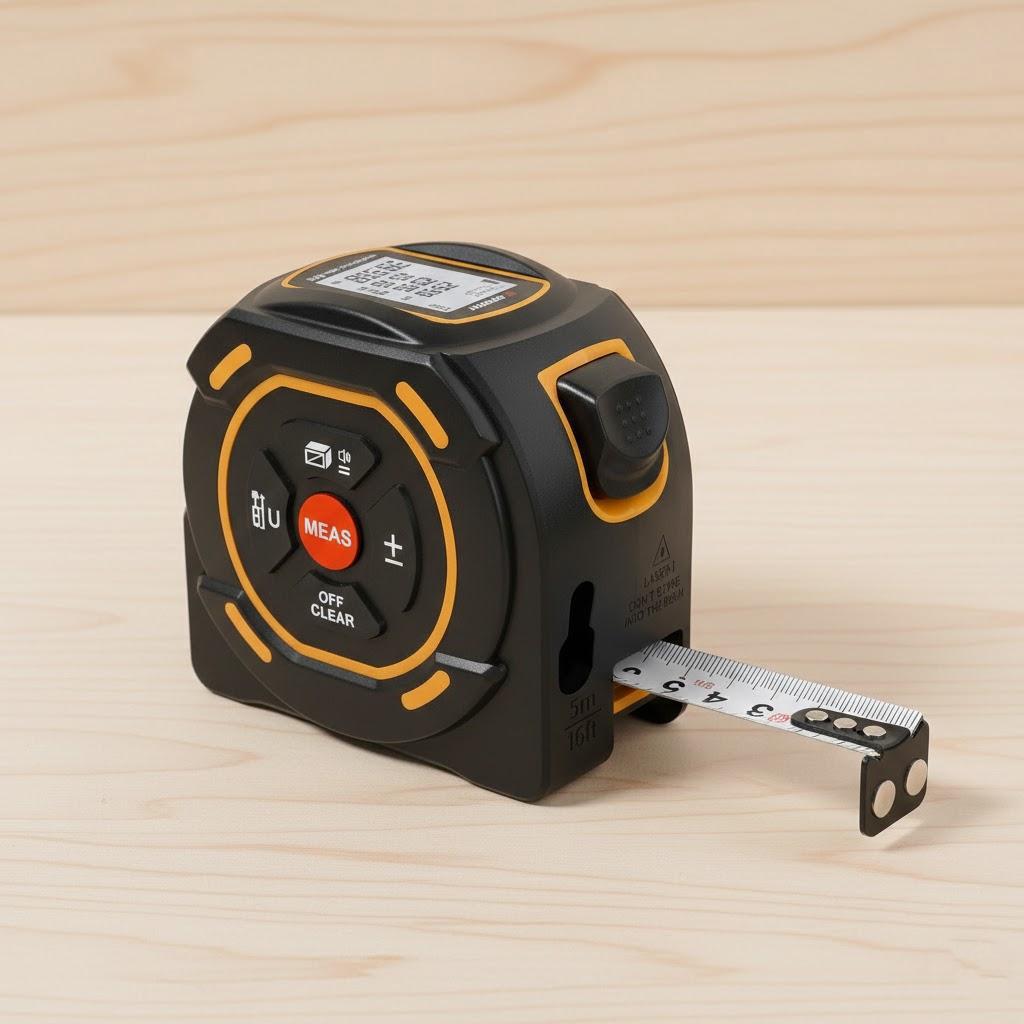 

Digital Laser Tape Measure 2 in 1 High Precision Rangefinder Measuring Tool Steel Tape 131ft 197ft 1PC