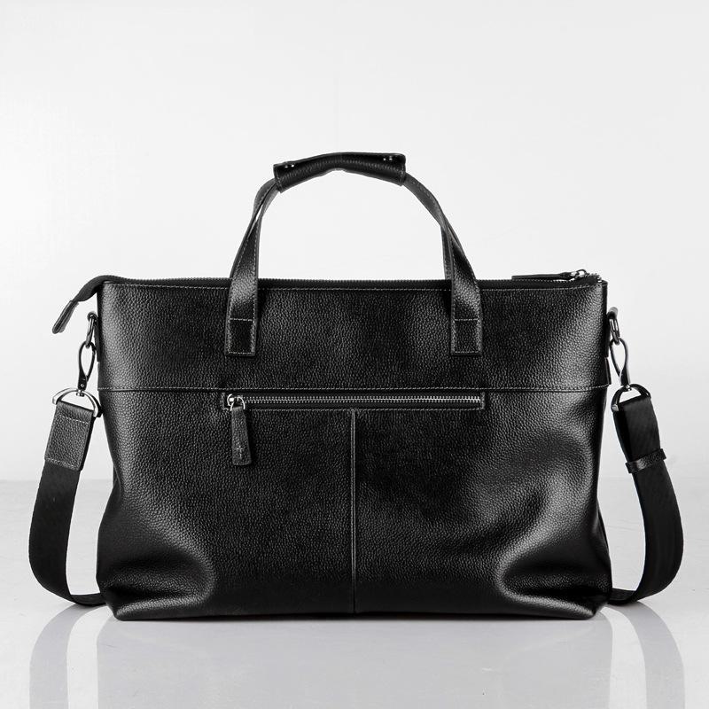 Men's Genuine Leather Casual Briefcase - Trendy, Lightweight Business Handbag