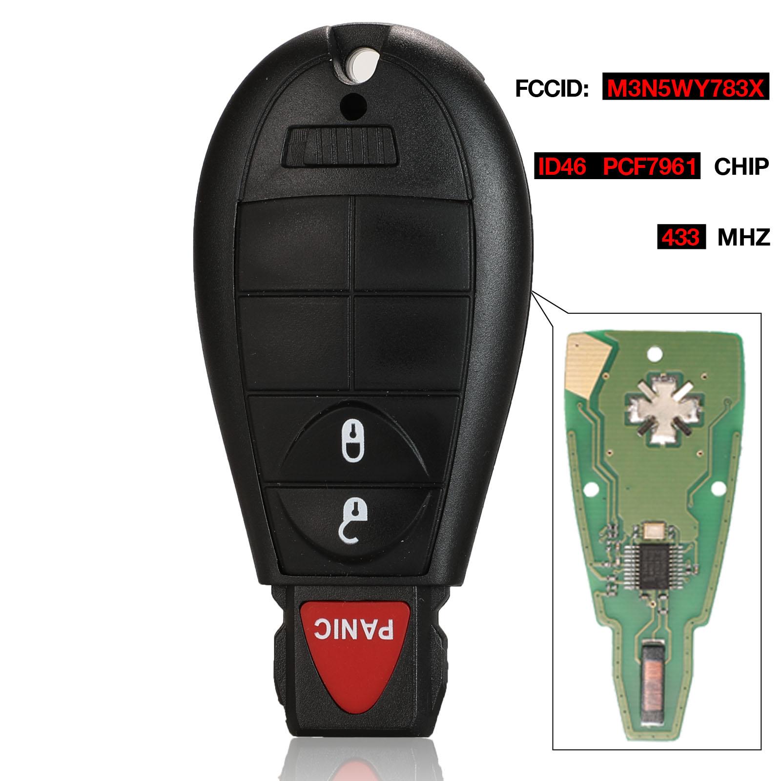 

jingyuqin 433МГц 7941 Пульт Дистанційного Керування Ключ-Брелок M3N5WY783X Для Chrysler Town & Country Jeep Grand Cherokee Dodge Caravan Journey FOR JEEP рубіновий