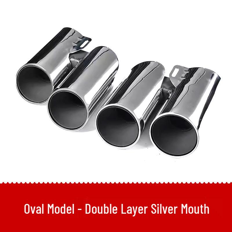 Compatible with Porsche Panamera 971 GTS Four-Outlet Tailpipe, Three-Layer Black Exhaust