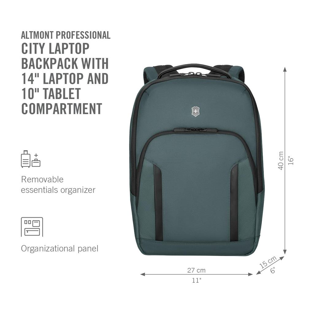 Altmont Professional City Laptop Backpack with Detachable Rucksack for Slit Multifunctional 14 Holds Size Detachable Organizer Storm [Victorinox]