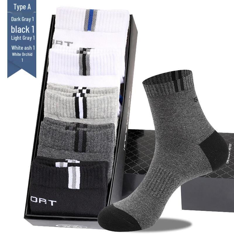LangSha Men s Mid-Calf Cotton Sports Socks