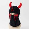 Y2K Winter Warm Knitted Beanie Hat With Long Rabbit Ear Funny Balaclava Ski Mask Cap Handmade Skullies For Halloween Party