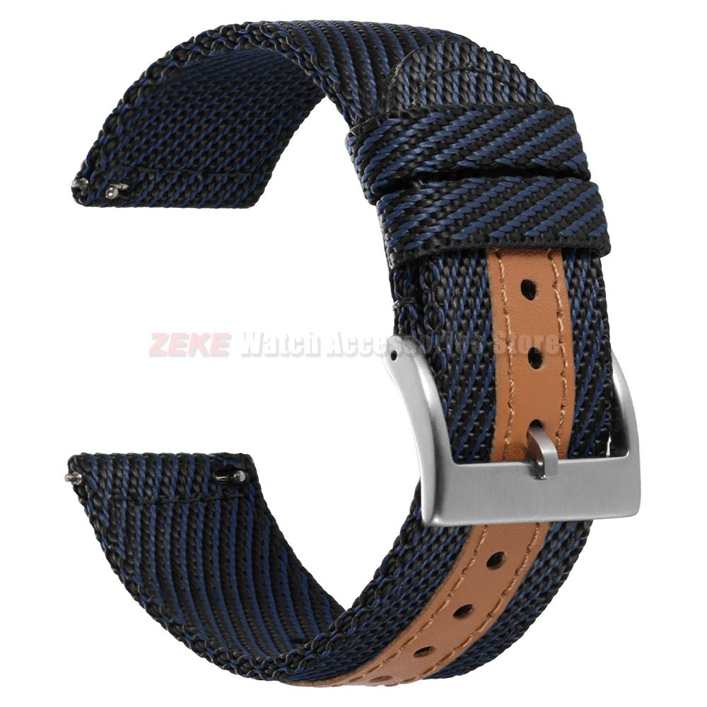 Cinturino Orologio in Tela di Nylon a Rilascio Rapido 18mm 20mm 22mm per Uomo Donna Morbido Intrecciato Cinturino per Orologio Sportivo per Samsung Smartwatch Cinturino da Polso