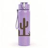 1PC Desert Cactus Plant Landscape Print 750ml Color Plastic Sports Water Bottle Leakproof Flip Straw Lid Suitable for Sports Office Home Use