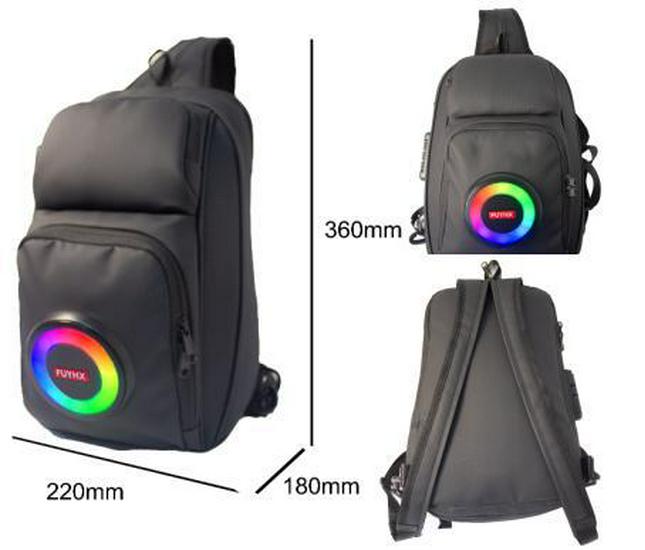 Multifunctional Backpack with Bluetooth Speaker, Power Bank, LED Lights, and Long Battery Life for Outdoor Adventures and Mountaineering.