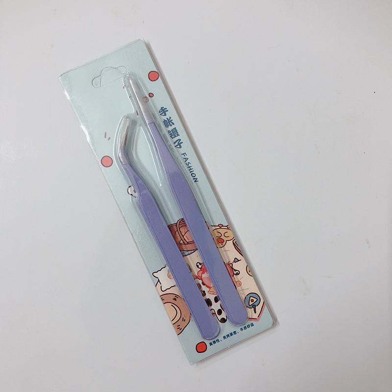 1.5mm High-Precision Stainless Steel Tweezers, Colorful Cartoon Design for DIY Journals