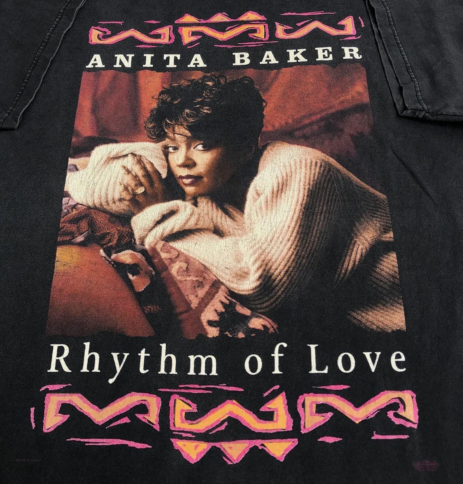 Rhythm of Love Anita Baker Black T-Shirt Cotton Full Size XXXXL