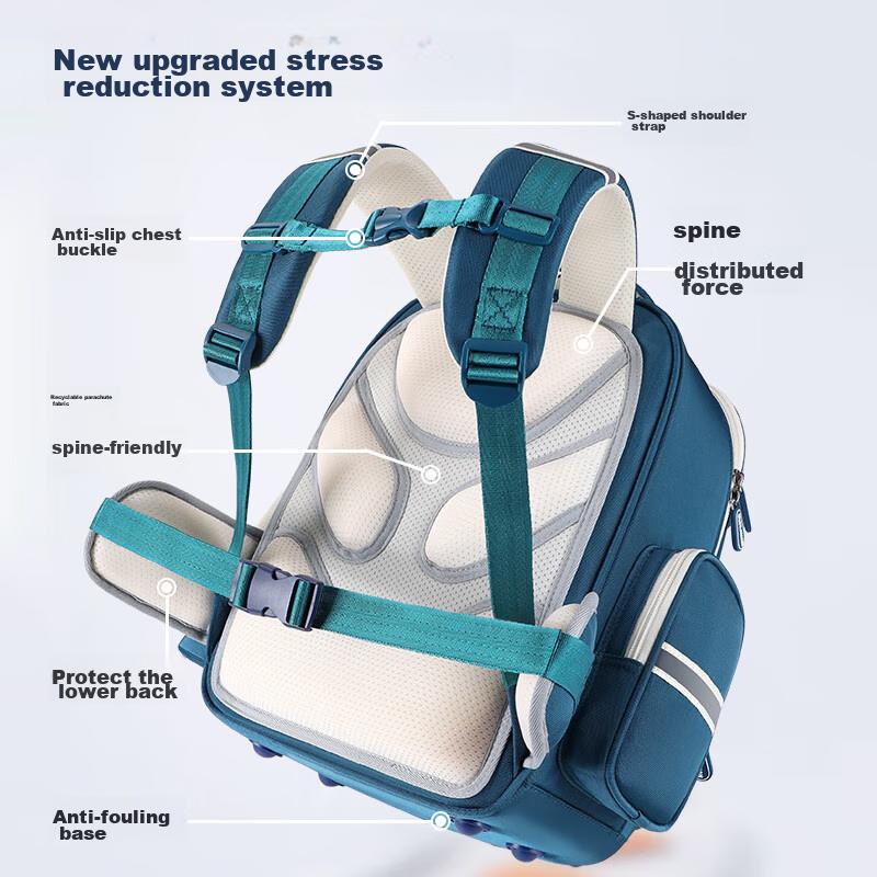 Disney Backpack for Primary School Boys Grades 1-4, Lightweight Spine-Protecting Shoulder Bag for Children