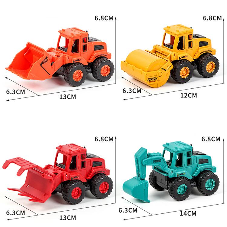 1:55 Children Plastic Vehicle Car Toys Trucks Construction Vehicle Excavator Bulldozer Model Inertia Children's Gifts Carro