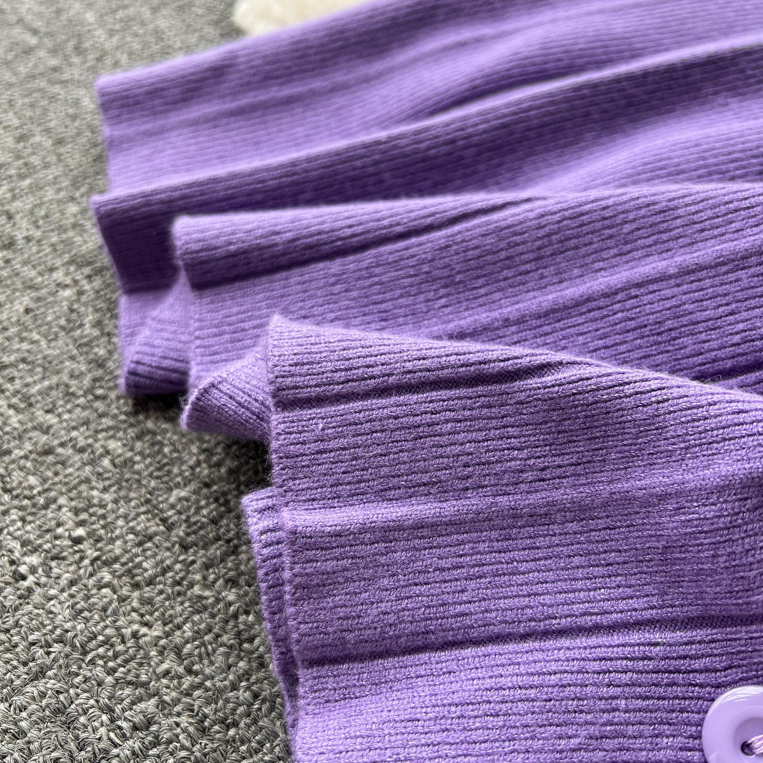 Высококачественный вязаный модный комплект в ленивом стиле — фото 8