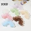 Curved Hollow Hair Claw Back Head Shark Clip, Large Petal Shape Claw, Bun Holder Multi-color Accessory, Size Shower Clip for Thick Buns And Half-Ties