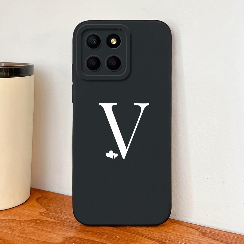 For Honor X8 X8A X8B X8C Case Simple Heart Letters Full Protection Phone Cases For Honor X 8 5G Soft Liquid Silicone Back Covers