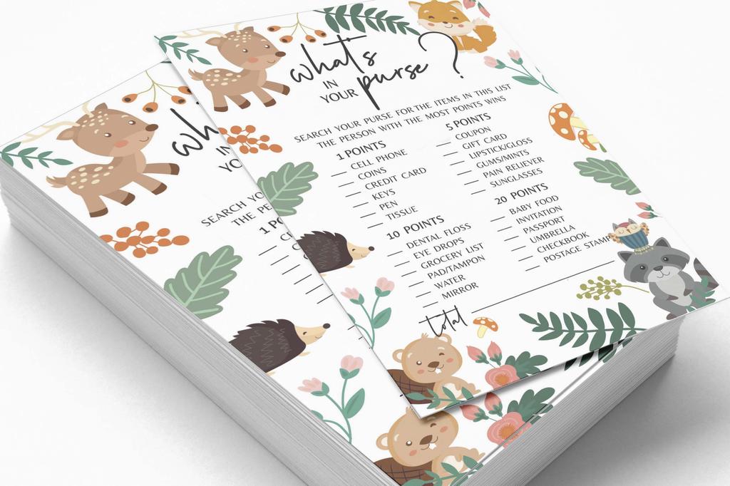 Inkdotpot 50 BabyA  AlphabetA  ABCA  GameA  Floral & Animals Baby Shower Game Gender Neutral Party