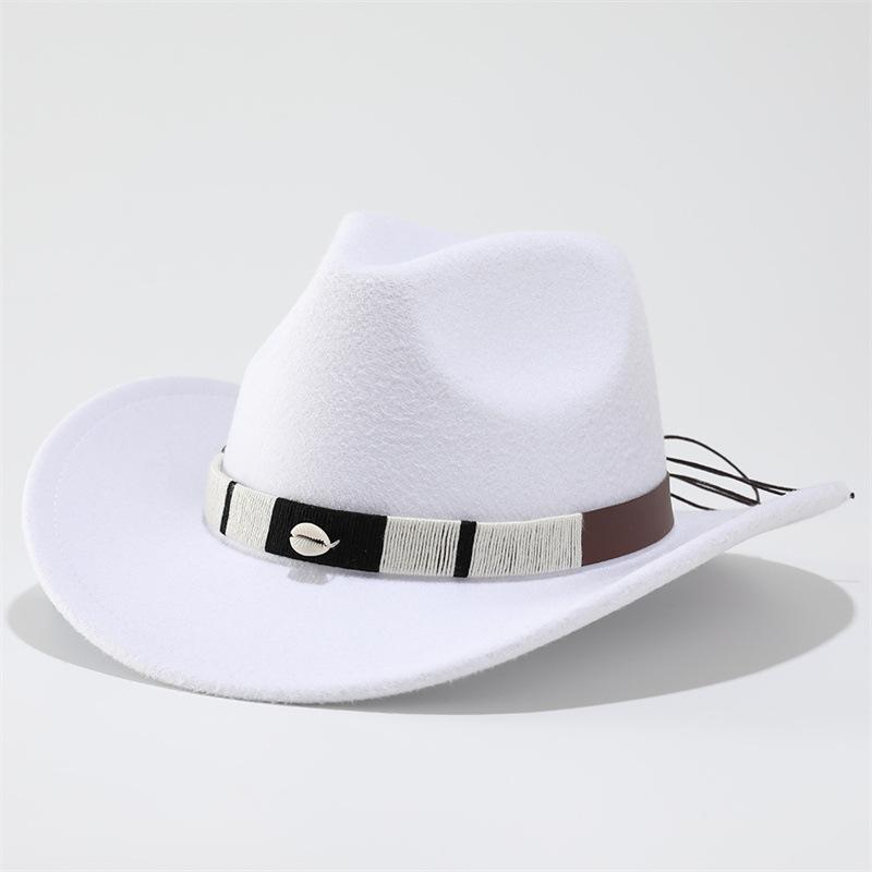 European and American retro fashion hats Western cowboy hats Fashion versatile woolen jazz hats Big brim etiquette felt hats